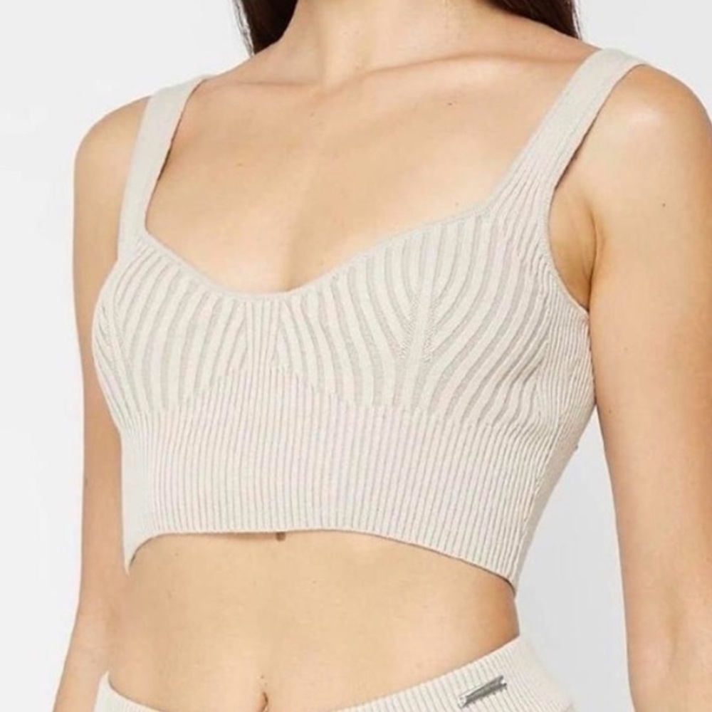 Maniere de voir tan ribbed crop top bralette size XS - Picture 2 of 7